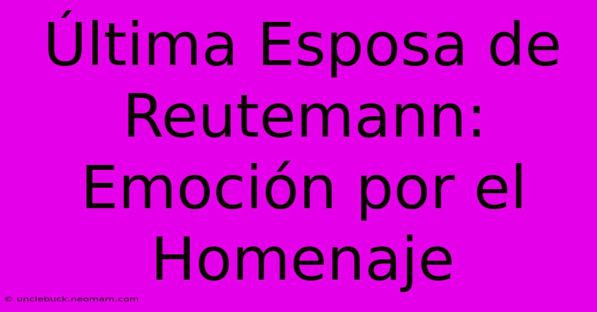 Última Esposa De Reutemann: Emoción Por El Homenaje