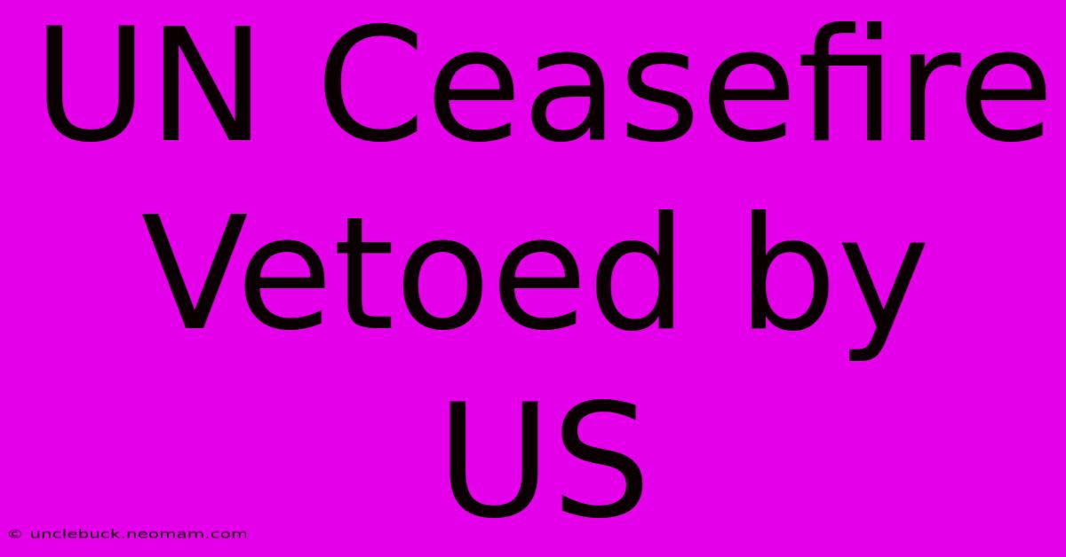 UN Ceasefire Vetoed By US