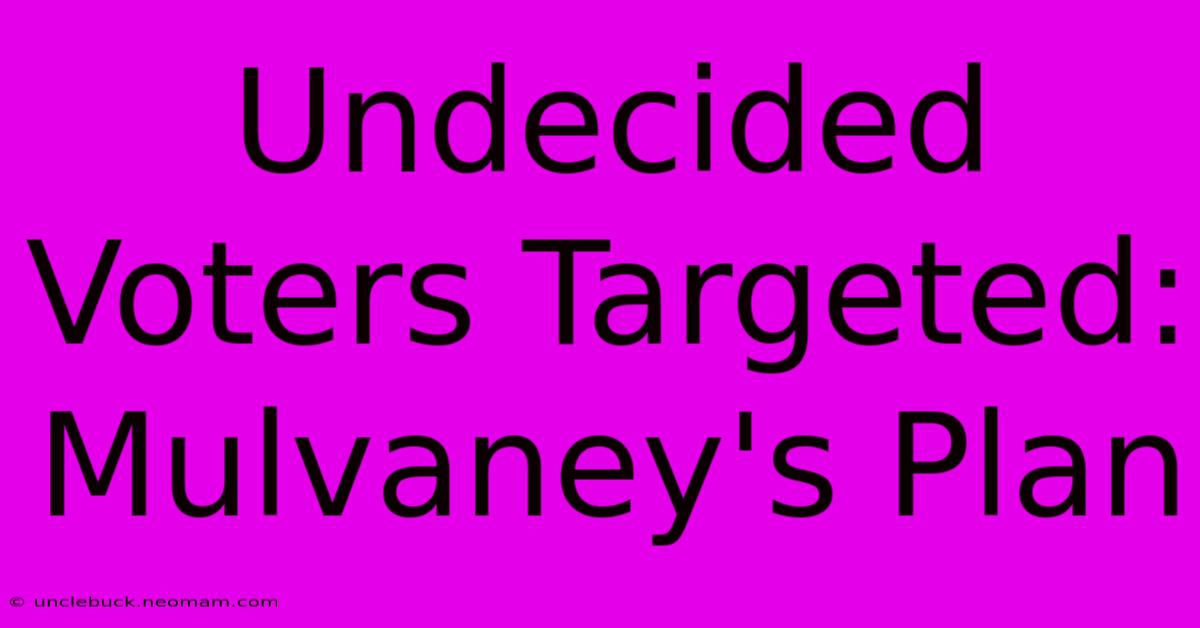 Undecided Voters Targeted: Mulvaney's Plan