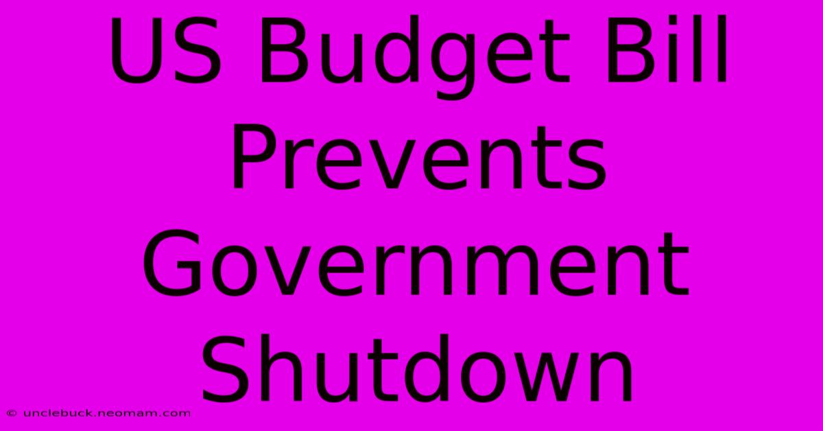 US Budget Bill Prevents Government Shutdown