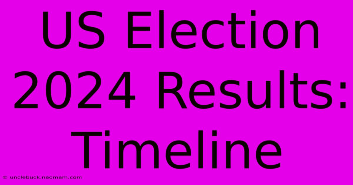 US Election 2024 Results: Timeline 