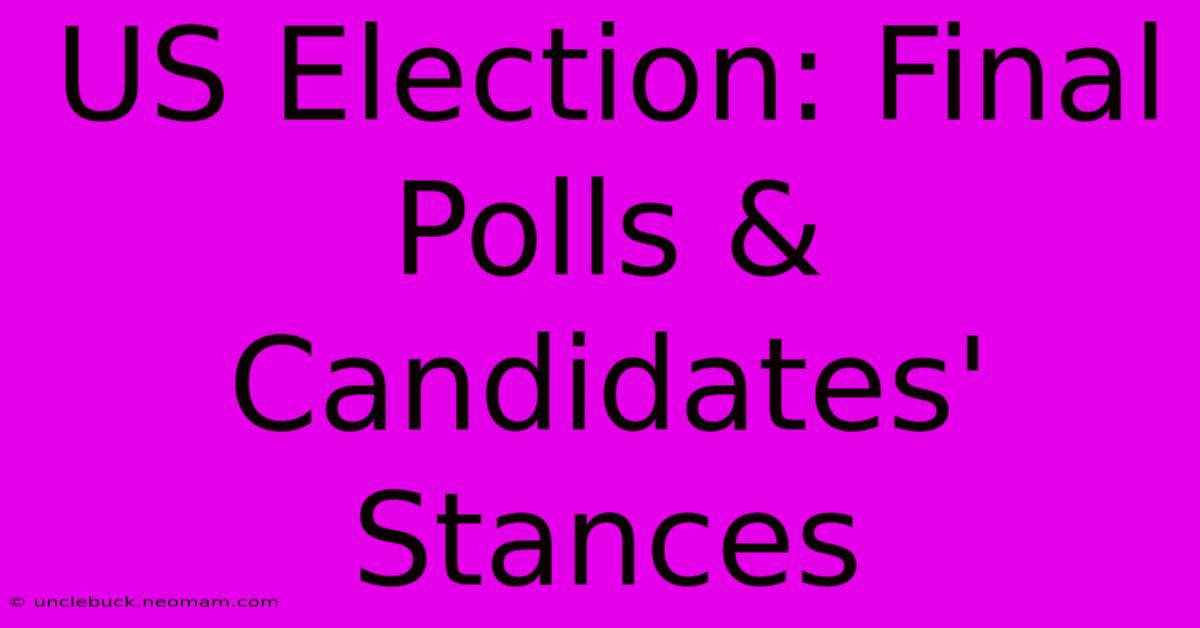 US Election: Final Polls & Candidates' Stances