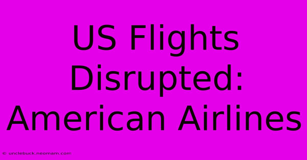 US Flights Disrupted: American Airlines