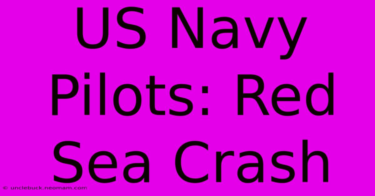 US Navy Pilots: Red Sea Crash