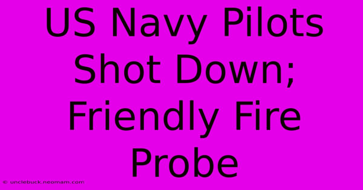 US Navy Pilots Shot Down; Friendly Fire Probe