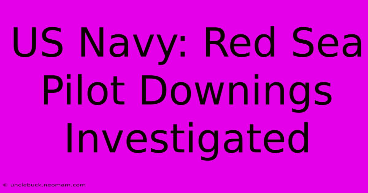 US Navy: Red Sea Pilot Downings Investigated