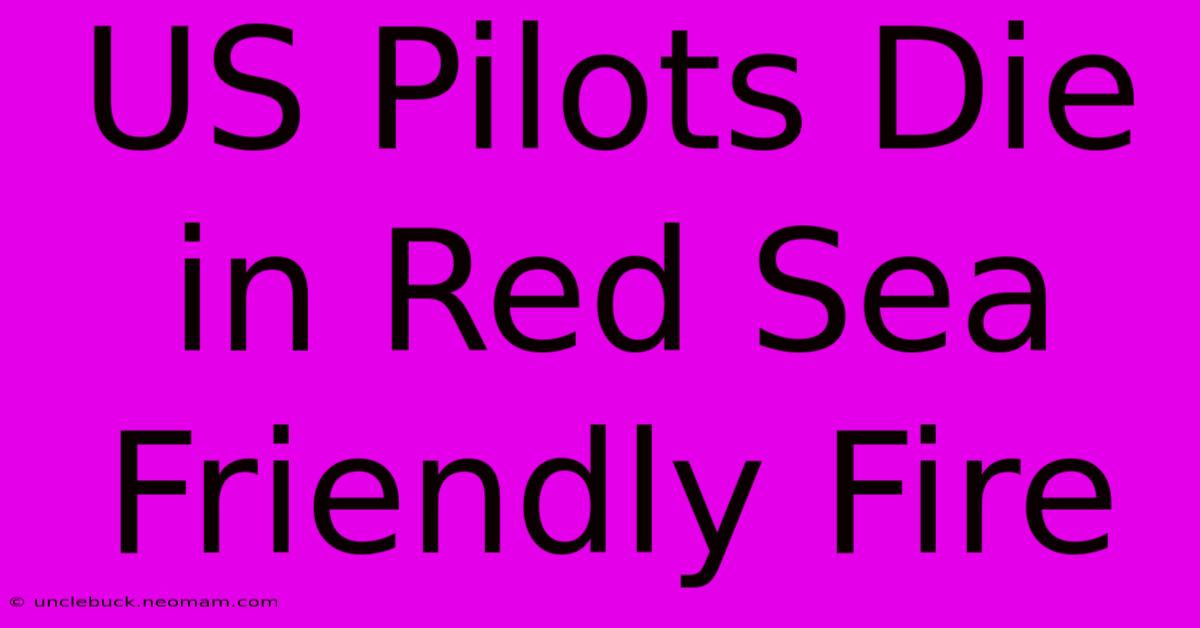 US Pilots Die In Red Sea Friendly Fire