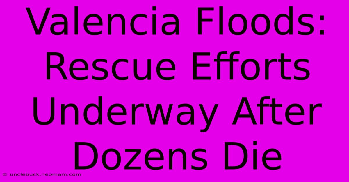 Valencia Floods: Rescue Efforts Underway After Dozens Die 