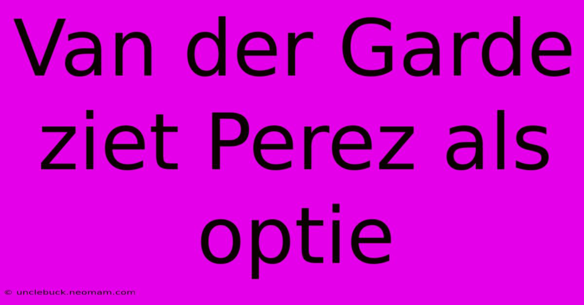 Van Der Garde Ziet Perez Als Optie 