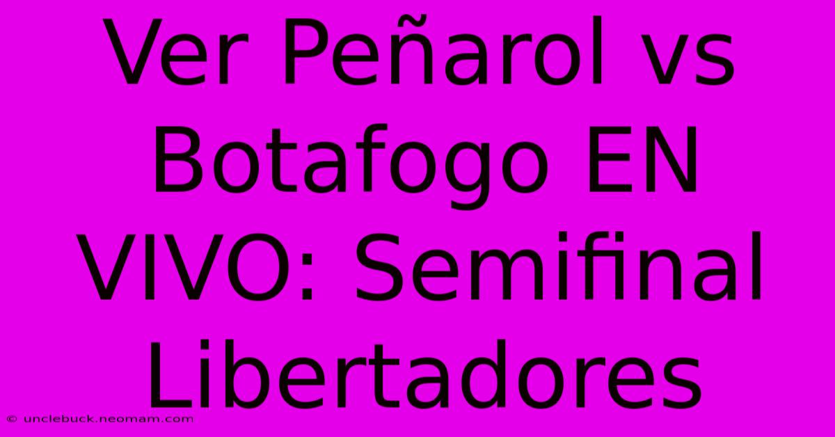 Ver Peñarol Vs Botafogo EN VIVO: Semifinal Libertadores