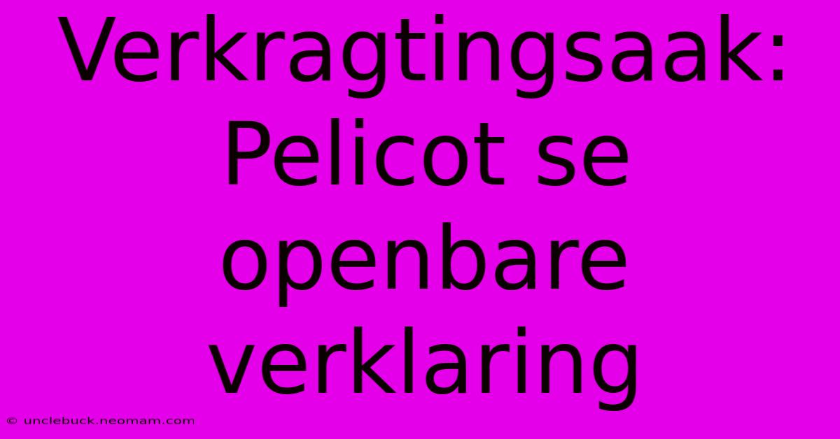 Verkragtingsaak: Pelicot Se Openbare Verklaring