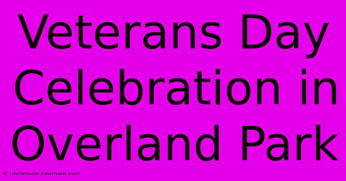 Veterans Day Celebration In Overland Park