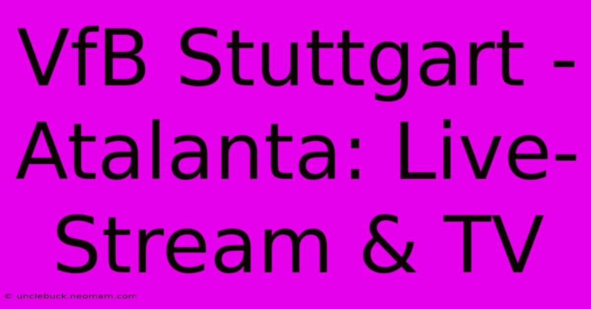 VfB Stuttgart - Atalanta: Live-Stream & TV