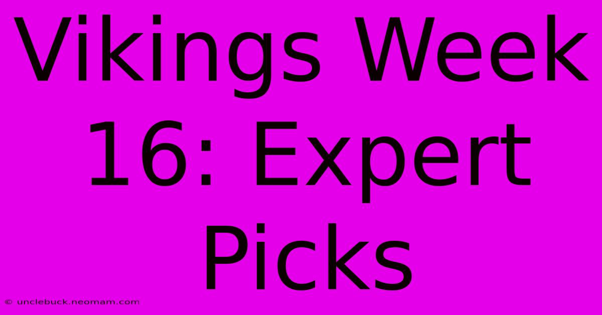 Vikings Week 16: Expert Picks