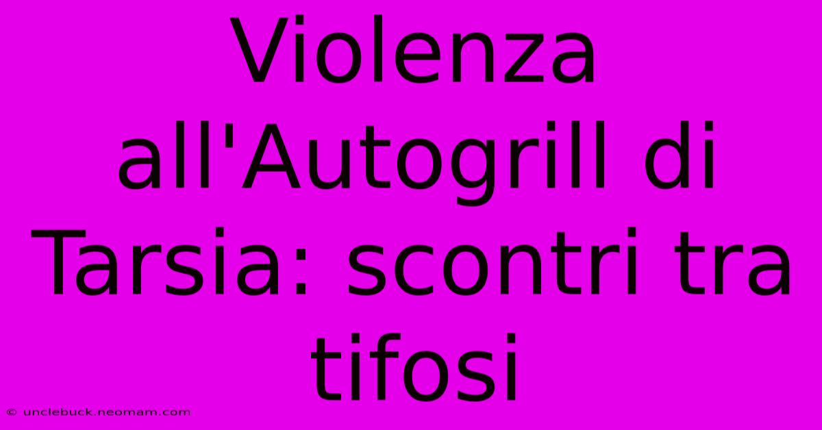 Violenza All'Autogrill Di Tarsia: Scontri Tra Tifosi