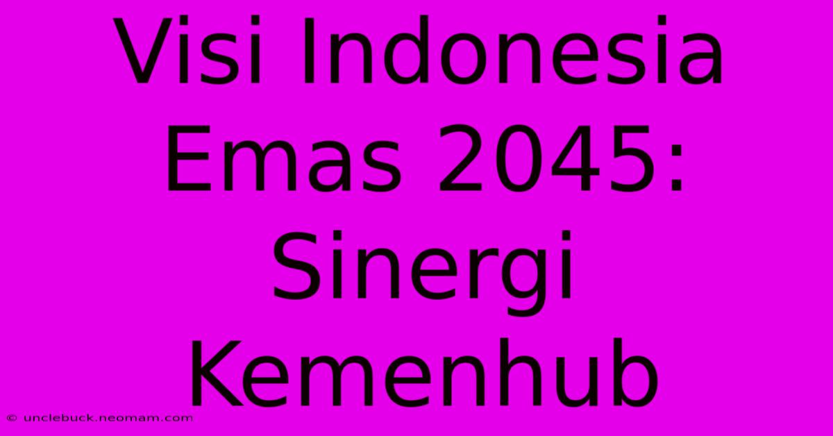 Visi Indonesia Emas 2045: Sinergi Kemenhub 