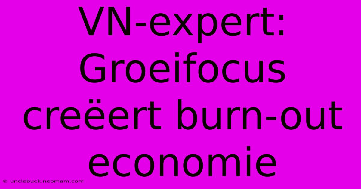 VN-expert: Groeifocus Creëert Burn-out Economie