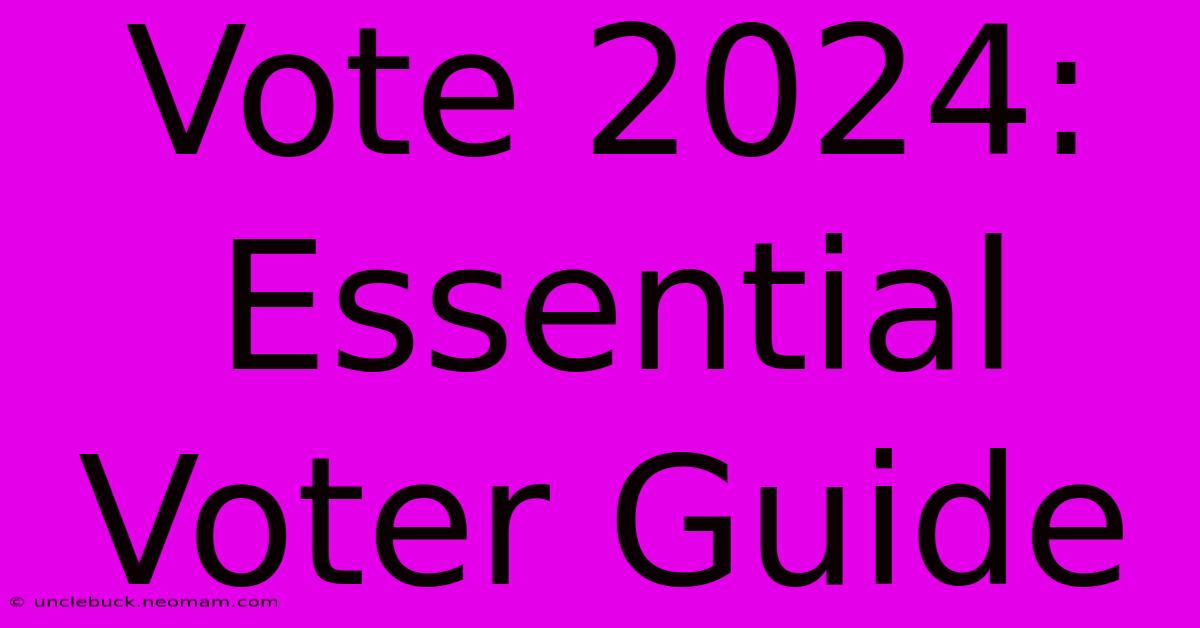 Vote 2024: Essential Voter Guide 