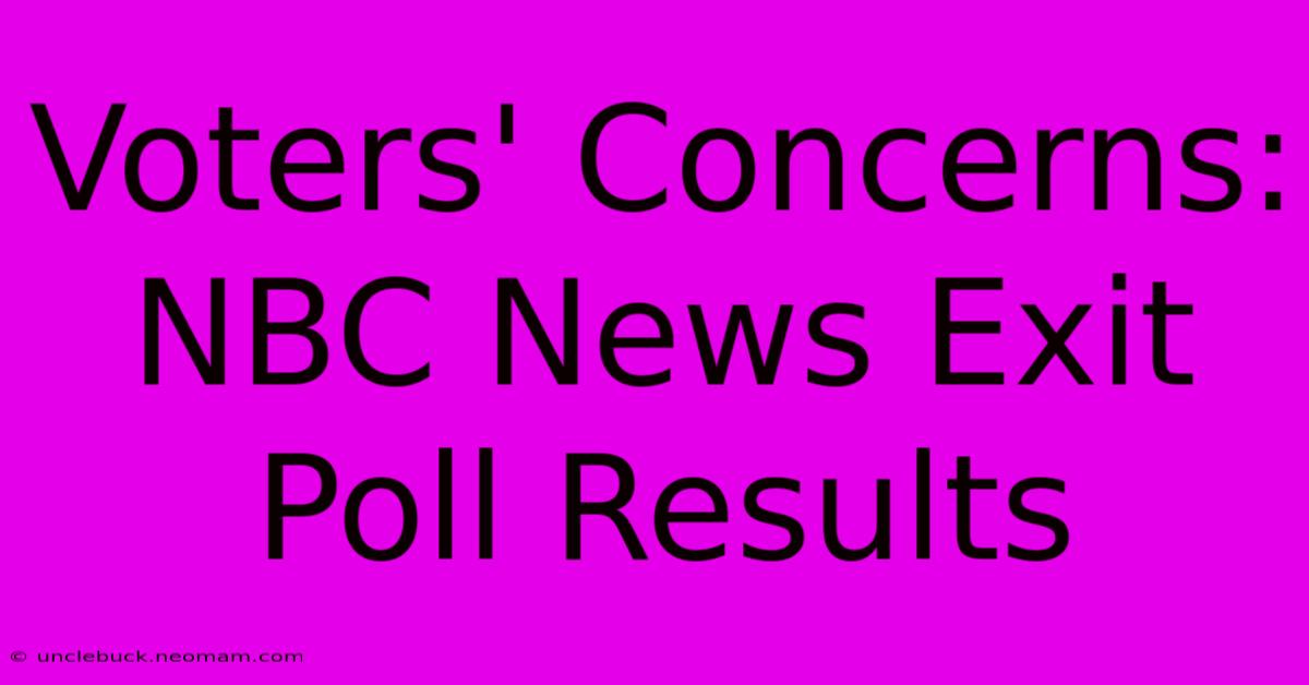 Voters' Concerns:  NBC News Exit Poll Results 