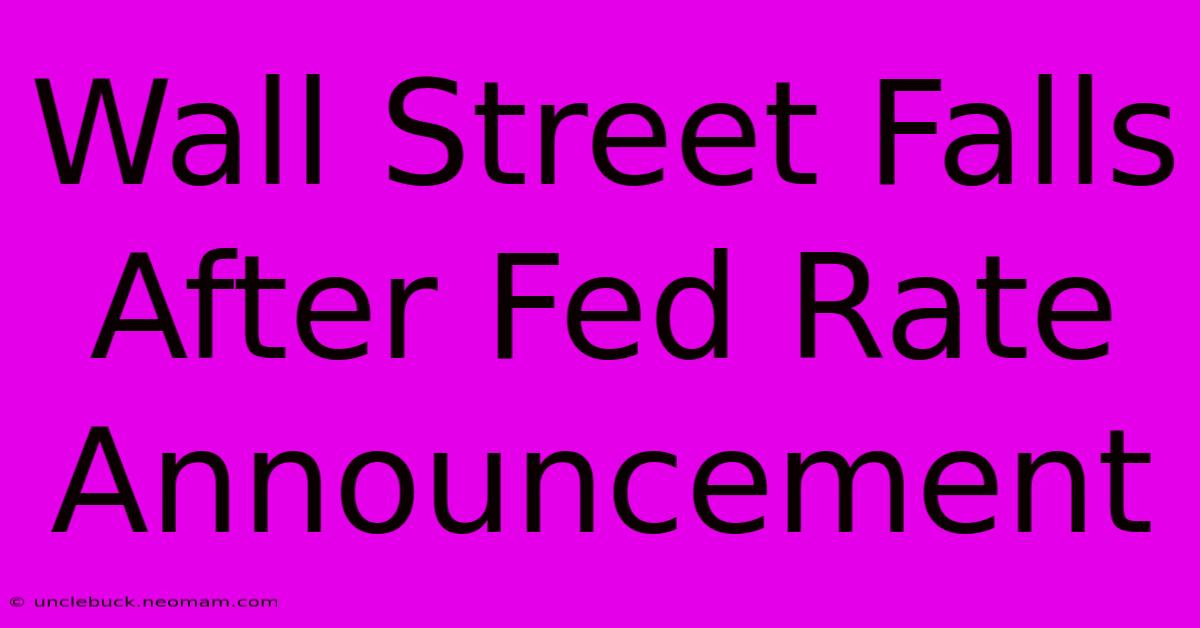 Wall Street Falls After Fed Rate Announcement