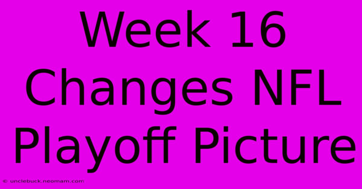 Week 16 Changes NFL Playoff Picture