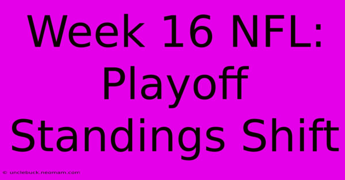 Week 16 NFL: Playoff Standings Shift