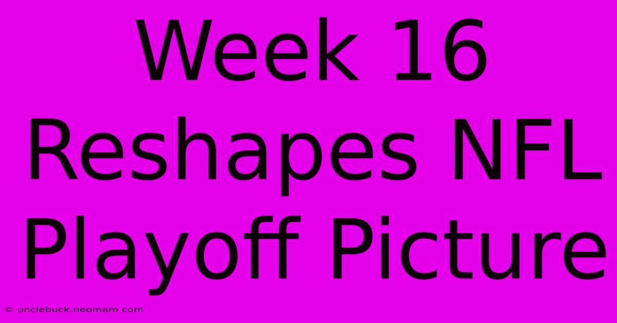 Week 16 Reshapes NFL Playoff Picture