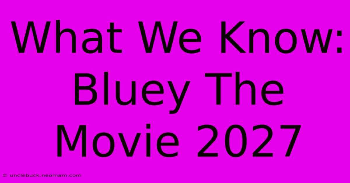 What We Know: Bluey The Movie 2027