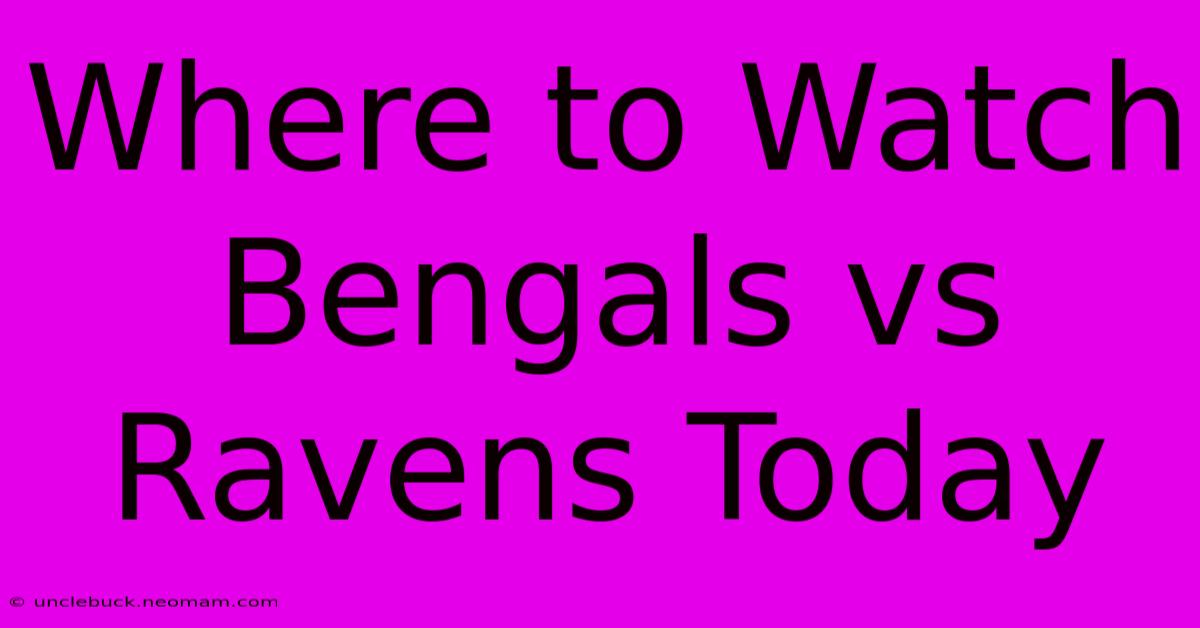 Where To Watch Bengals Vs Ravens Today