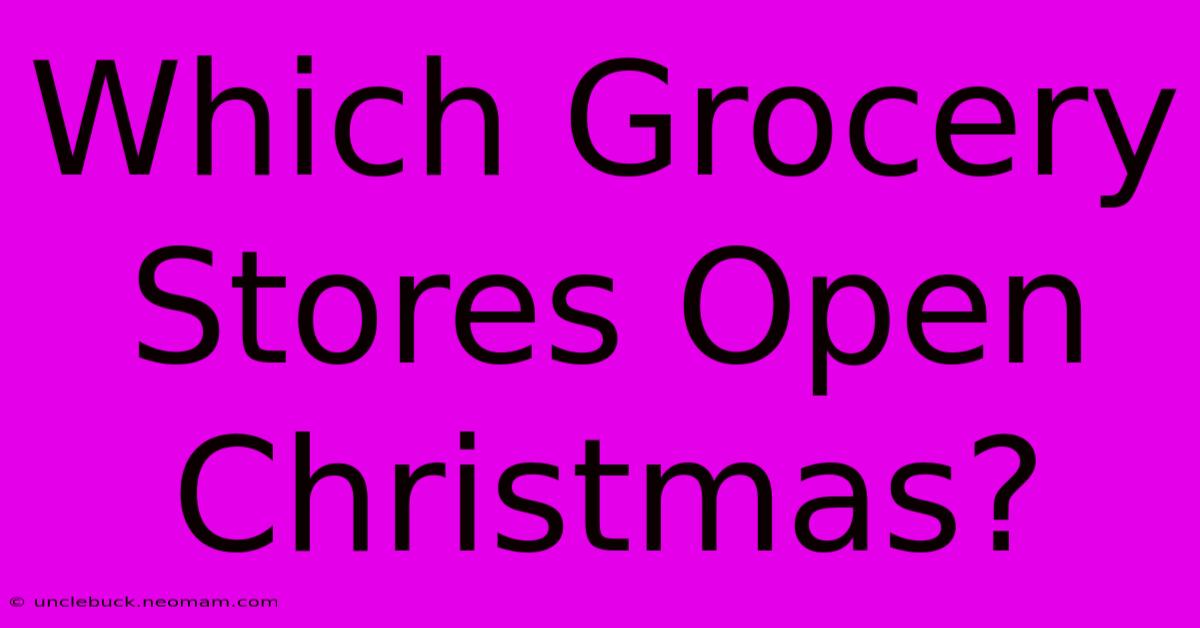 Which Grocery Stores Open Christmas?