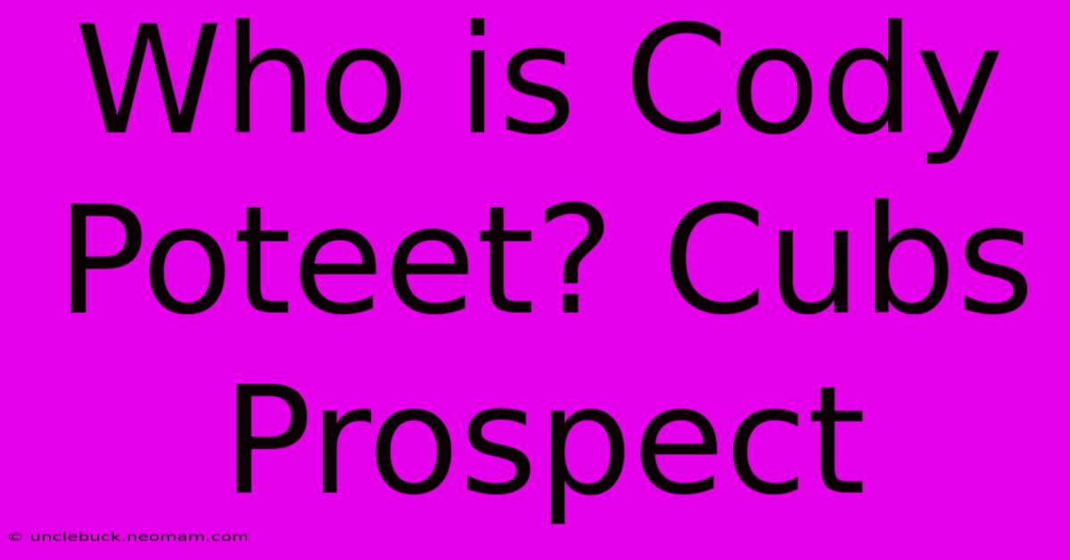 Who Is Cody Poteet? Cubs Prospect