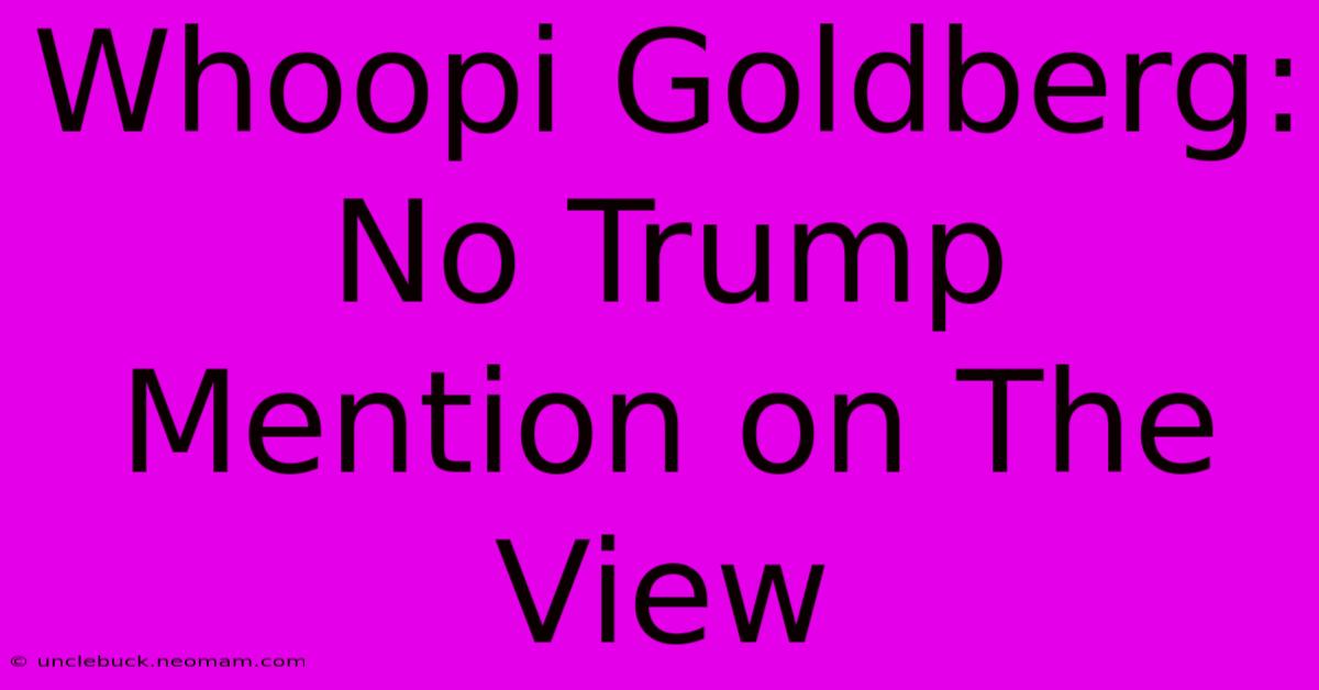 Whoopi Goldberg: No Trump Mention On The View