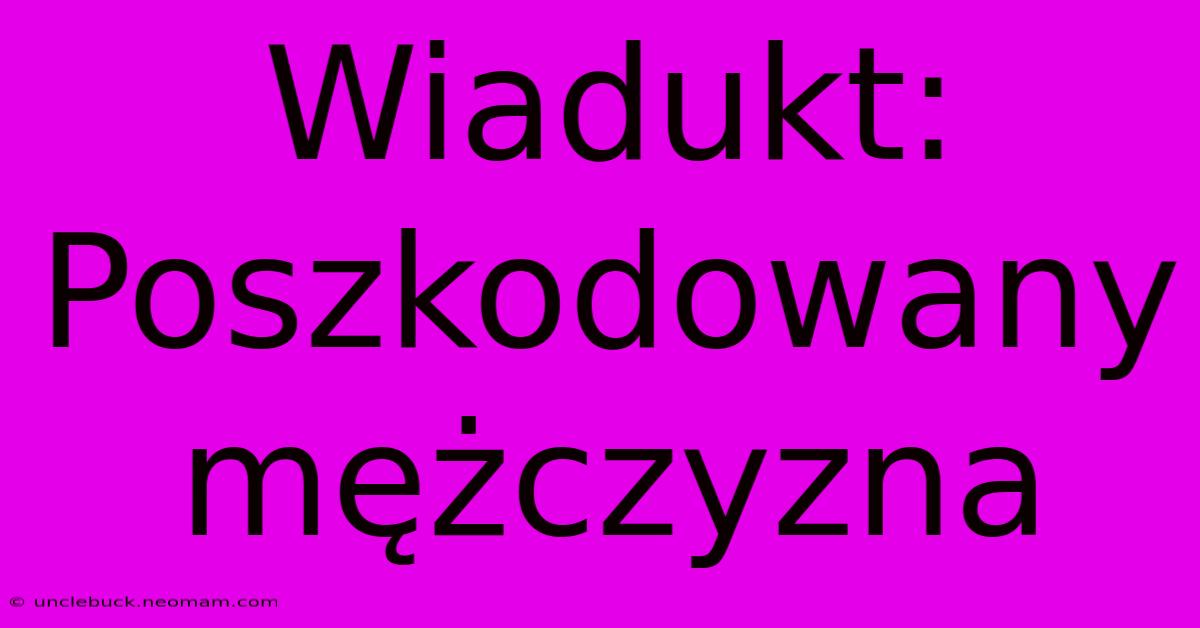 Wiadukt: Poszkodowany Mężczyzna