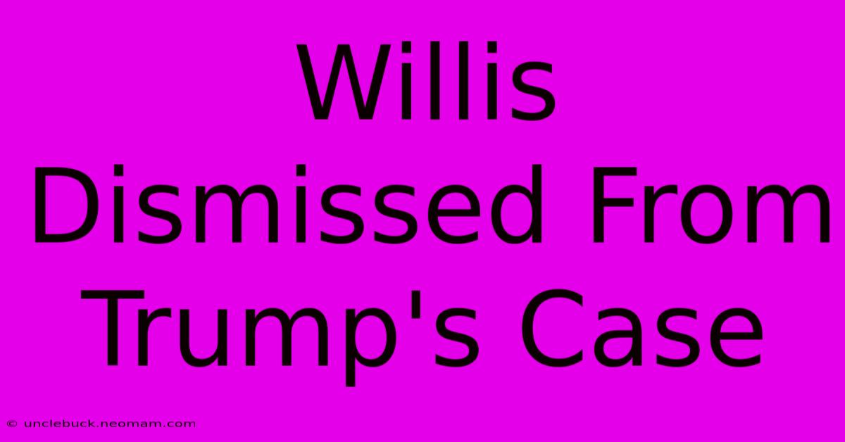 Willis Dismissed From Trump's Case