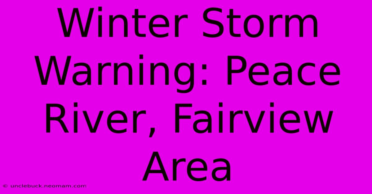 Winter Storm Warning: Peace River, Fairview Area