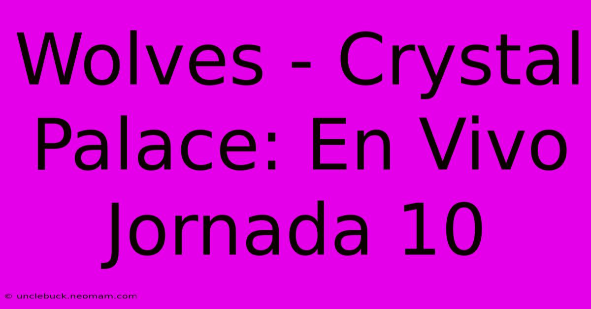 Wolves - Crystal Palace: En Vivo Jornada 10