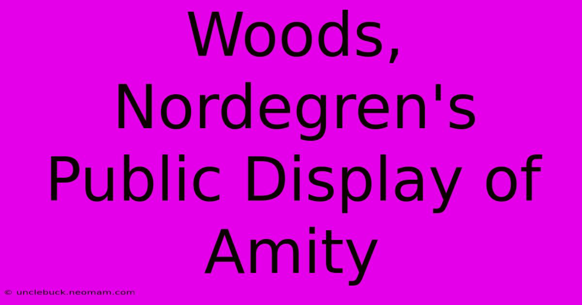 Woods, Nordegren's Public Display Of Amity