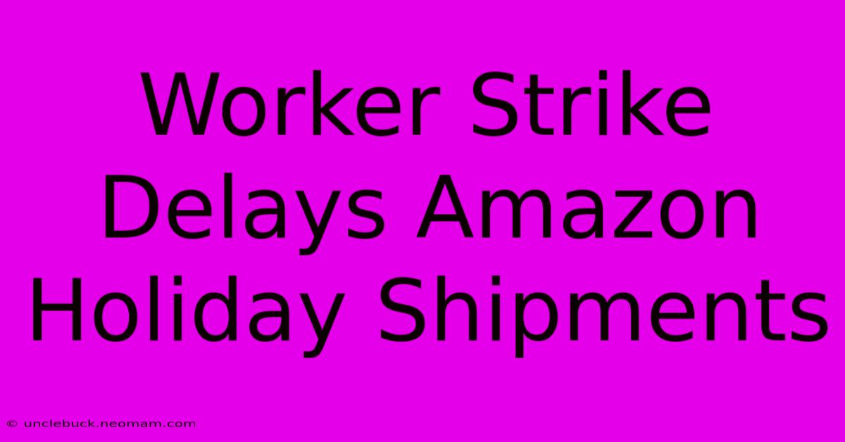 Worker Strike Delays Amazon Holiday Shipments