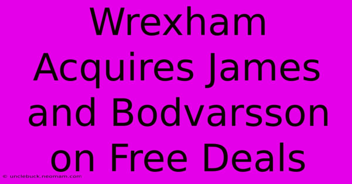 Wrexham Acquires James And Bodvarsson On Free Deals 