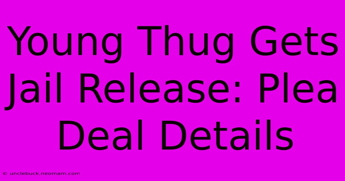 Young Thug Gets Jail Release: Plea Deal Details