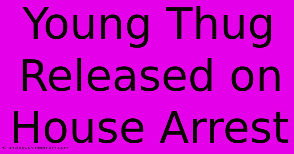 Young Thug Released On House Arrest