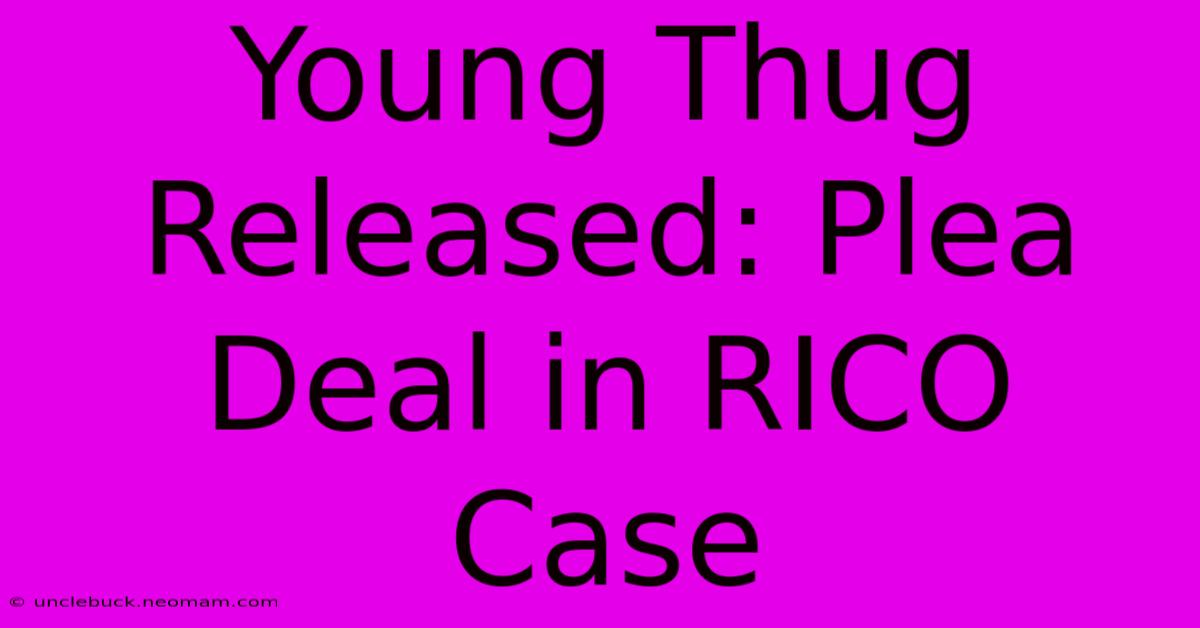 Young Thug Released: Plea Deal In RICO Case