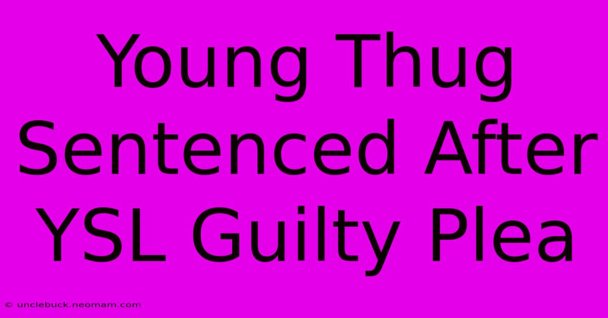 Young Thug Sentenced After YSL Guilty Plea