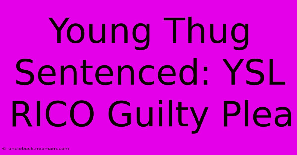 Young Thug Sentenced: YSL RICO Guilty Plea 