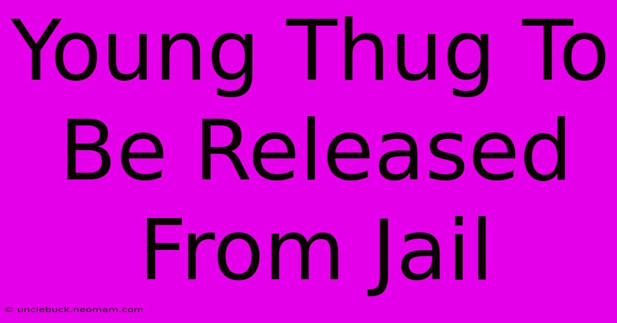 Young Thug To Be Released From Jail