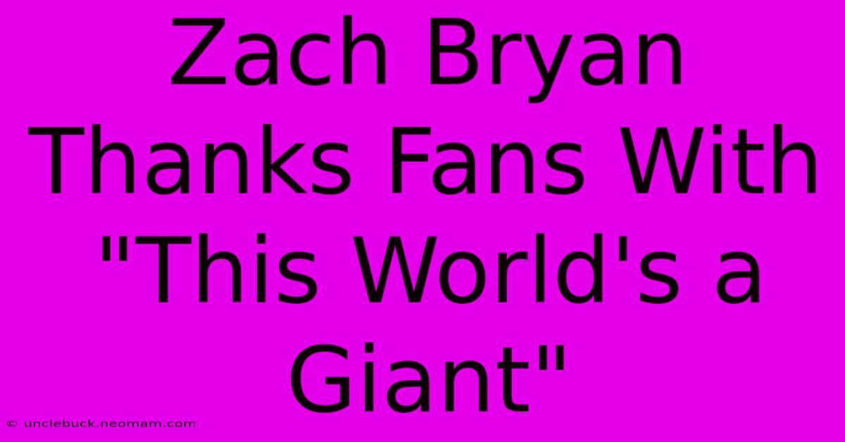 Zach Bryan Thanks Fans With 