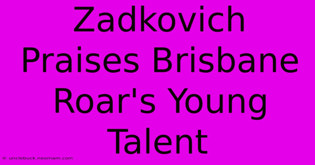 Zadkovich Praises Brisbane Roar's Young Talent