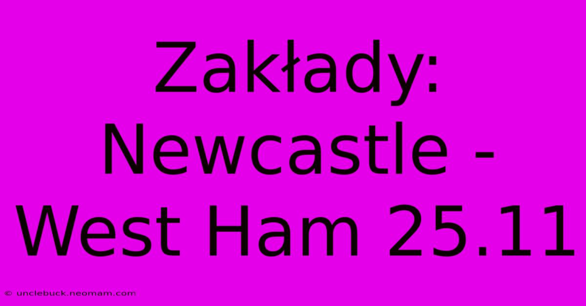 Zakłady: Newcastle - West Ham 25.11