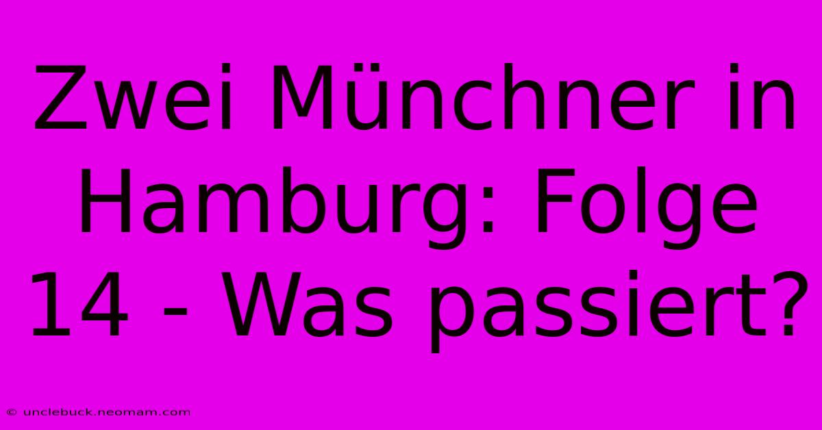 Zwei Münchner In Hamburg: Folge 14 - Was Passiert?